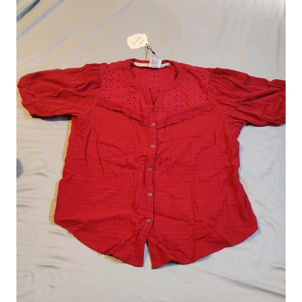 Knox Rose Safari Red Top Size Large